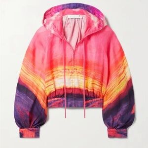 Zimmermann Shelly cropped sunset print hoodie